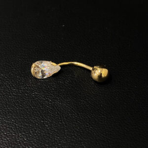 Piercing nombril poire Or jaune 18 Carats