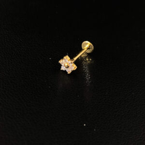 Piercing Labret fleur Or jaune 18 Carats