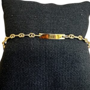 Bracelet gourmette maille café