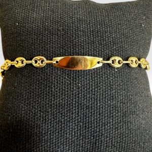 Bracelet gourmette maille café