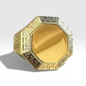 Chevalière octogonale motif