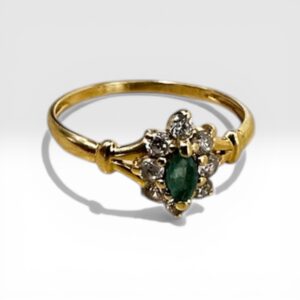 Bague Emeraude et zircon