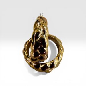 Boucles d'oreilles créoles motif tressée