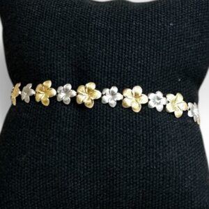 Bracelet motif fleur deux or