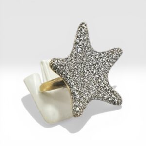 Bague motif étoile avec zirconium