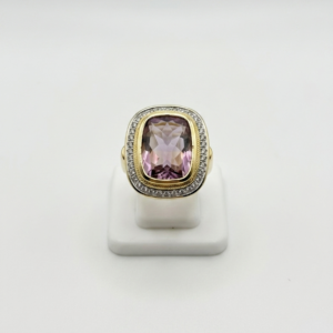 Bague zirconium blanc et violet