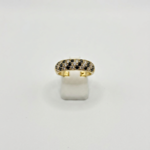Bague zirconium (blanche et noir)