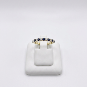 Bague or jaune, Diamant et saphir