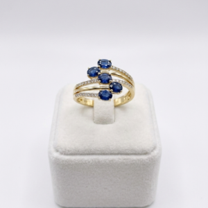 Bague  saphir et diamant en or jaune