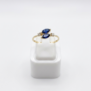 Bague saphir et diamant en or jaune