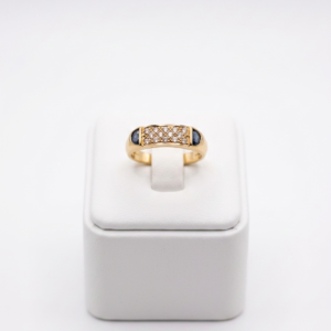 Bague saphir et diamant en or jaune