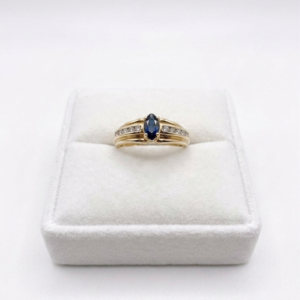Bague saphir et diamant en or jaune