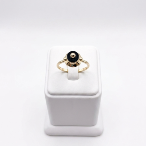Bague onyx or jaune