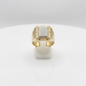 Chevalière rectangle 2 or