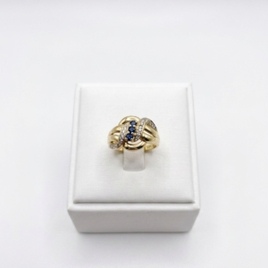 Bague diamant et saphir