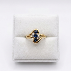 Bague diamant et saphir