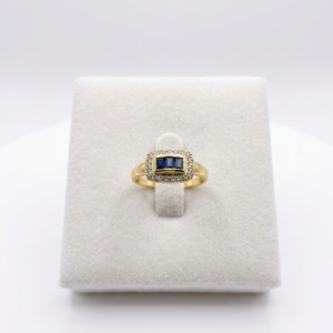 Bague diamant et saphir