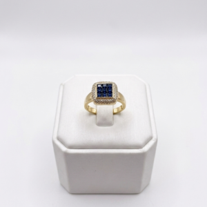 Bague diamant et saphir