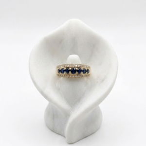 Bague diamant et saphir