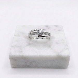 Bague or blanc diamant