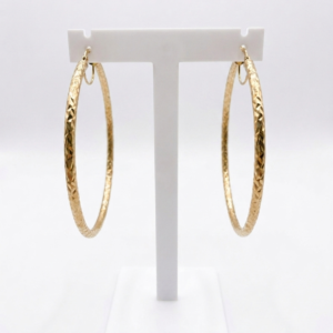 Boucle d'oreille créole motif strié